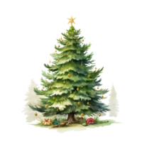 Noël arbre pour Noël événement. aquarelle style. ai généré png