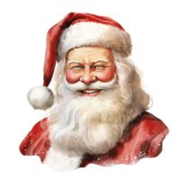 Santa Portrait For Christmas Event. Watercolor Style. AI Generated png