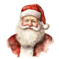 Papa Noel retrato para Navidad evento. acuarela estilo. ai generado png