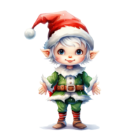 Elf For Christmas Event. Watercolor Style. AI Generated png