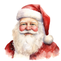 Santa Portrait For Christmas Event. Watercolor Style. AI Generated png