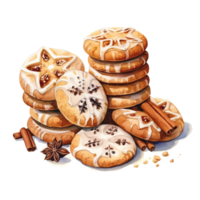 koekjes voor Kerstmis evenement. waterverf stijl. ai gegenereerd png