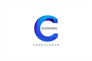 a logo for coding vector