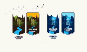 a series of four different logos for adventure travel vector