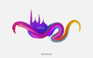 colorful abstract background with a mosque vector