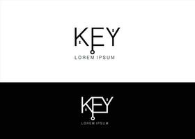 key logo design with a black and white background vector