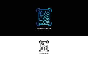 a fingerprint scanner logo design vector