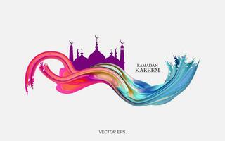 colorful abstract background with a mosque vector