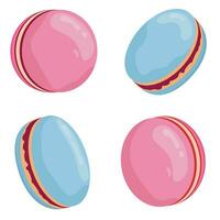 macaron pastel. pastel conjunto aislado en blanco antecedentes. para tu diseño. vector