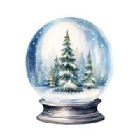 neve globo para Natal evento. aguarela estilo. ai gerado png