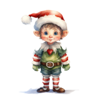 Elf zum Weihnachten Fall. Aquarell Stil. ai generiert png