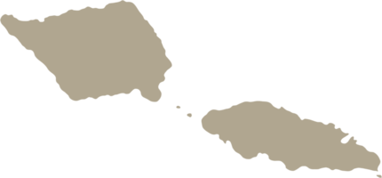 garabatear a mano dibujo de Samoa isla mapa. png