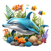 schattig dieren clip art, grappig dieren samenstelling clip art ontwerp, generatief ai png