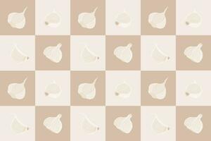 garlic herb vector seamless pattern background