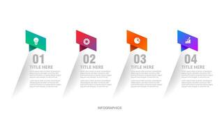 infographic template with four steps and arrows vector