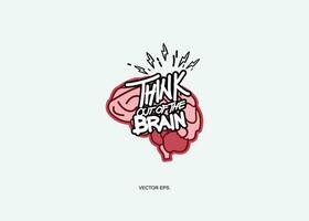 think of the brain vector illustration