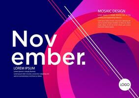 november calendar template with geometric shapes vector