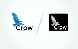 crows logo design with a bird flying in the air vector