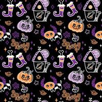 Ghost house on a scary night. Halloween characters. Kid print. seamless print. vector