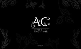 the logo for A And C is shown on a black background vector