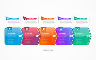 infographic template with six steps and arrows vector