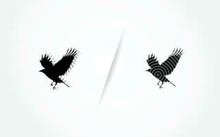 two birds are flying in the air and one is on the ground vector