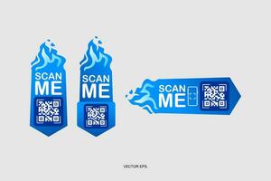 scan me qr code sticker design vector