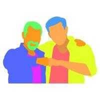 Free vector abstract illustration of father and son embracing