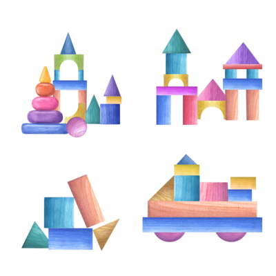 Castelo Infantis Bloco De Brinquedos Construindo Ilustração De