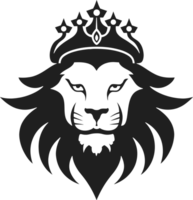 Lion tête dans une couronne png