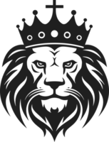 león cabeza en un corona png