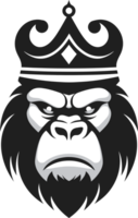 Gorilla in the Crown King of the Jungle png