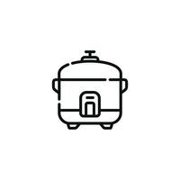 Rice cooker line icon isolated on white background vector