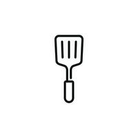 Spatula line icon isolated on white background vector