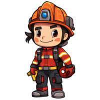 firefighter cartoon ai generate png