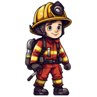 bombero dibujos animados ai generar png