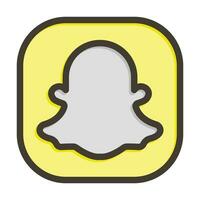 snapchat vector grueso línea lleno colores icono para personal y comercial usar.