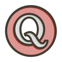 Quora Vector Thick Line Filled Colors Icon For Personal And Commercial Use.