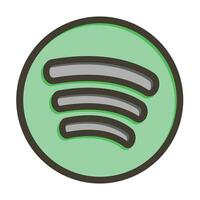 Spotify Vector Thick Line Filled Colors Icon For Personal And Commercial Use.