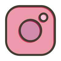 Instagram Vector Thick Line Filled Colors Icon For Personal And Commercial Use.