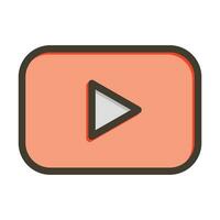 Youtube Vector Thick Line Filled Colors Icon For Personal And Commercial Use.