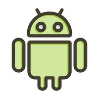 androide vector grueso línea lleno colores icono para personal y comercial usar.