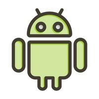 Android Vector Thick Line Filled Colors Icon For Personal And Commercial Use.