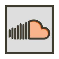 SoundCloud Vector Thick Line Filled Colors Icon For Personal And Commercial Use.
