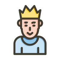 Kings Vector Thick Line Filled Colors Icon For Personal And Commercial Use.