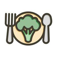 Vegetarian Vector Thick Line Filled Colors Icon For Personal And Commercial Use.