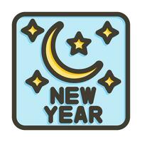 New year Vector Thick Line Filled Colors Icon For Personal And Commercial Use.