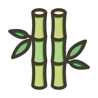 Bamboo Vector Thick Line Filled Colors Icon For Personal And Commercial Use.