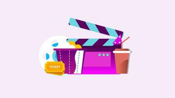 Movie watch icon animation video