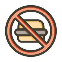 No Junk Food Vector Thick Line Filled Colors Icon For Personal And Commercial Use.